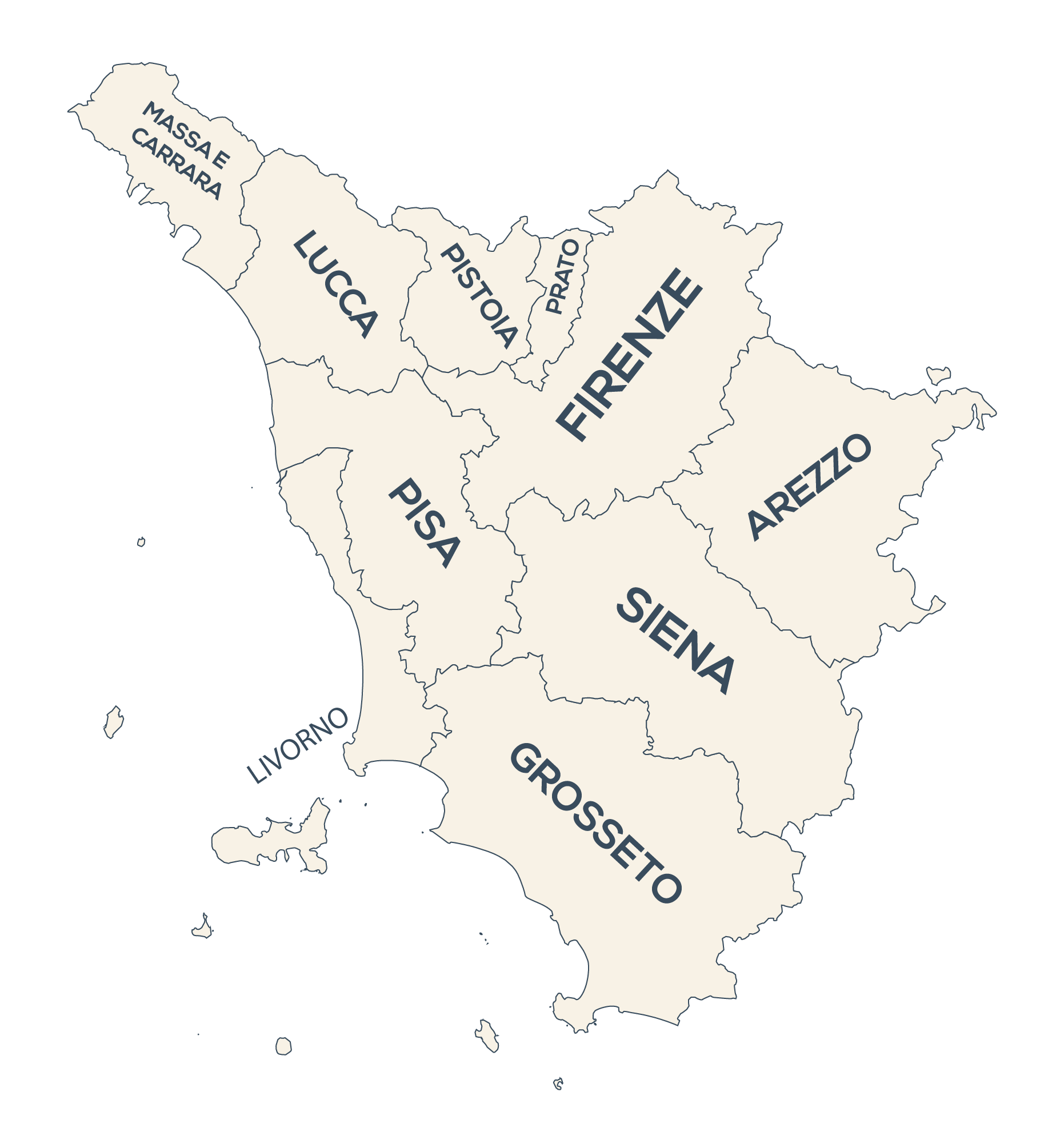 Mappa della Toscana